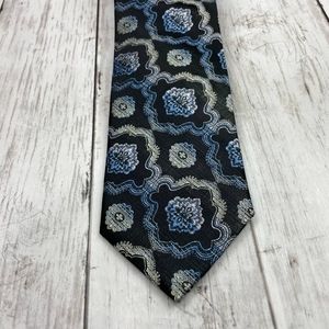 NWT Jon Randall Formal Floral Blue Black Tie
